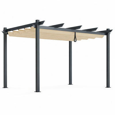 10x13 Ft Aluminum Pergola with Retractable Canopy