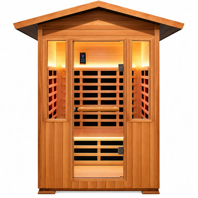 2-Person Outdoor Infrared Sauna Room 1800W – Cedar & Okoume