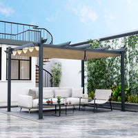 10 X 13 Feet Outdoor Aluminum Retractable Pergola Canopy Shelter