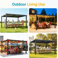Pergola 10'X12' with Adjustable Roof & Thick Aluminum Frame for All Weather