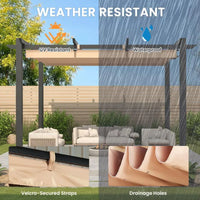 Outdoor Pergola with Retractable Canopy, Heavy-Duty Metal Frame and Adjustable Patio Shade Roof