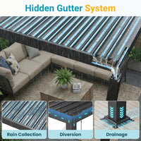 Pergola 10'X12' with Adjustable Roof & Thick Aluminum Frame for All Weather