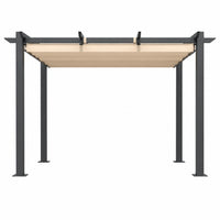Outdoor Pergola with Retractable Canopy, Heavy-Duty Metal Frame and Adjustable Patio Shade Roof
